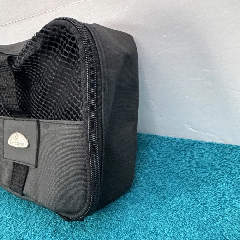 SAMSONITE Travel Organizer Zippered Pouch In‎ Black Canvas Fabric